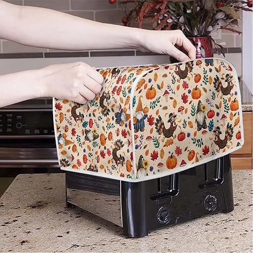 Miniatura 9 de UNICEU Funda acolchada para tostadoras de 2 rebanadas con flores brillantes, a prueba de polvo, para hacer pan, cubierta antipolvo para