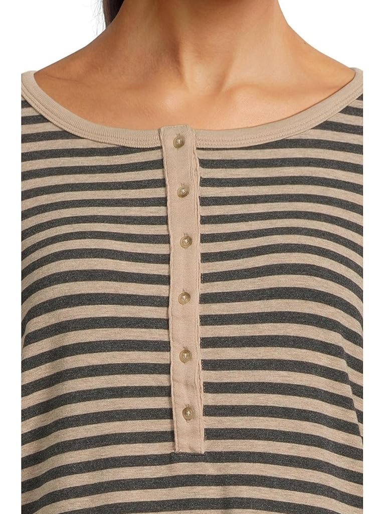 Gray Mod-o-doc Long Sleeve Slim Shirttail Henley