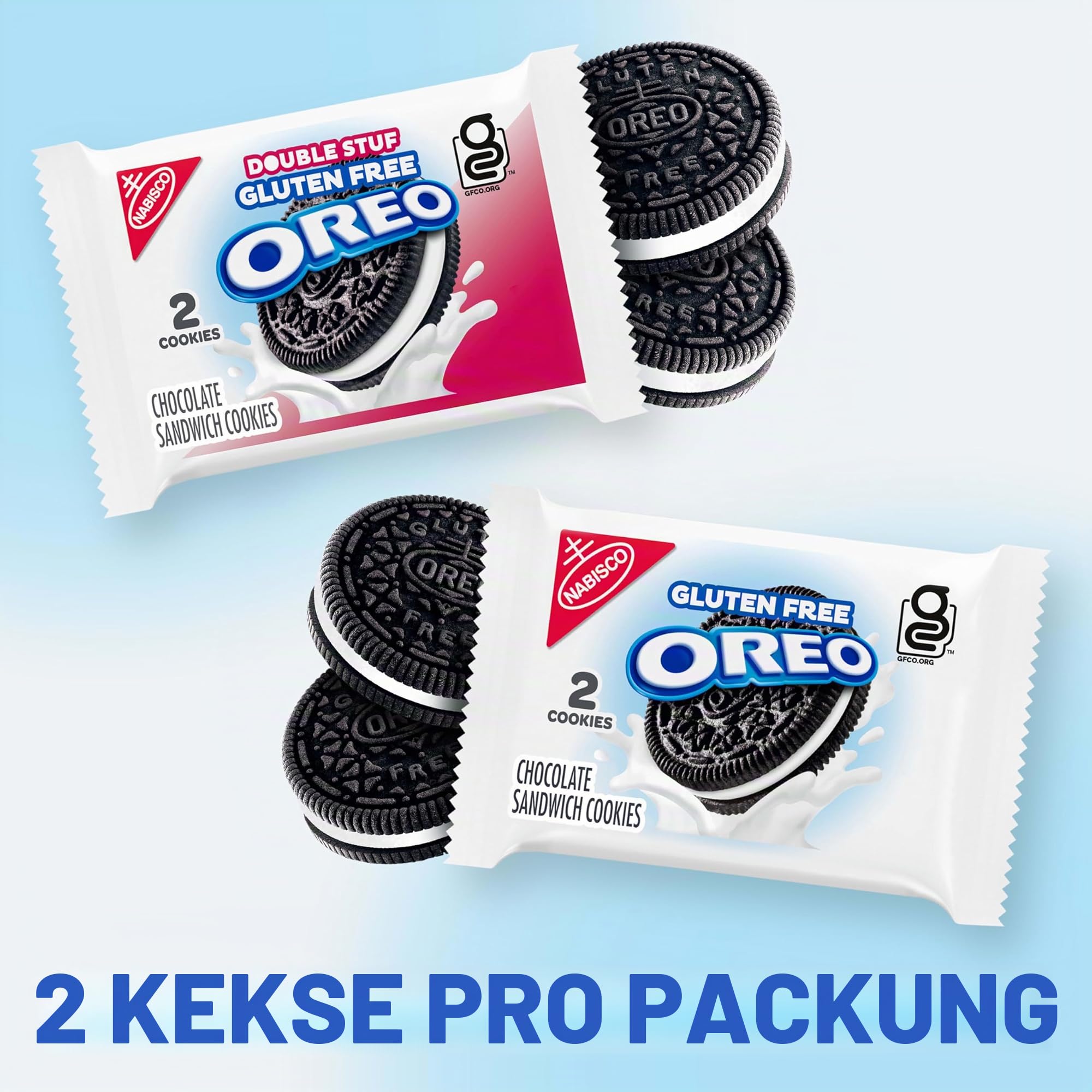 OREO Glutenfreie Original & Double Stuf Chocolate Sandwich Cookies Variety Pack, Glutenfreie Kekse, 20 Snackpacks (2 Kekse pro Packung)