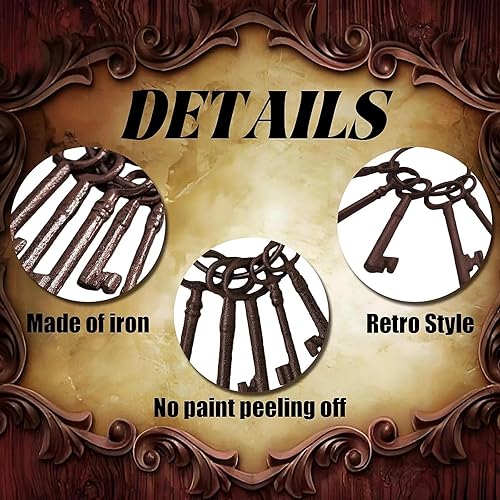 Miniatura 6 de Lachouhaox - Llavero de hierro fundido con esqueleto, estilo retro, pirata caribeño, prisionero, accesorios de cosplay, decoración para Halloween