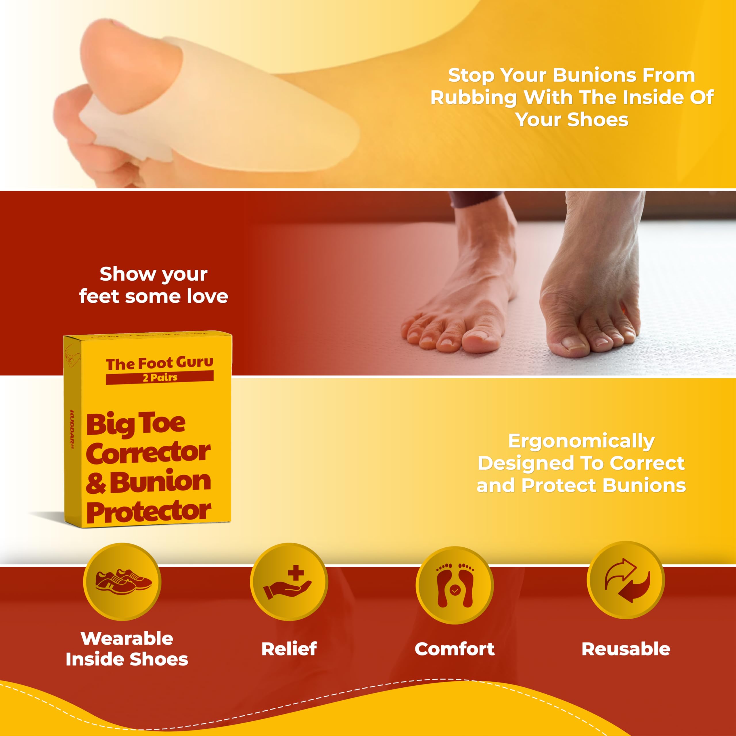 The Foot Guru - Corrector y protector de juanetes suave