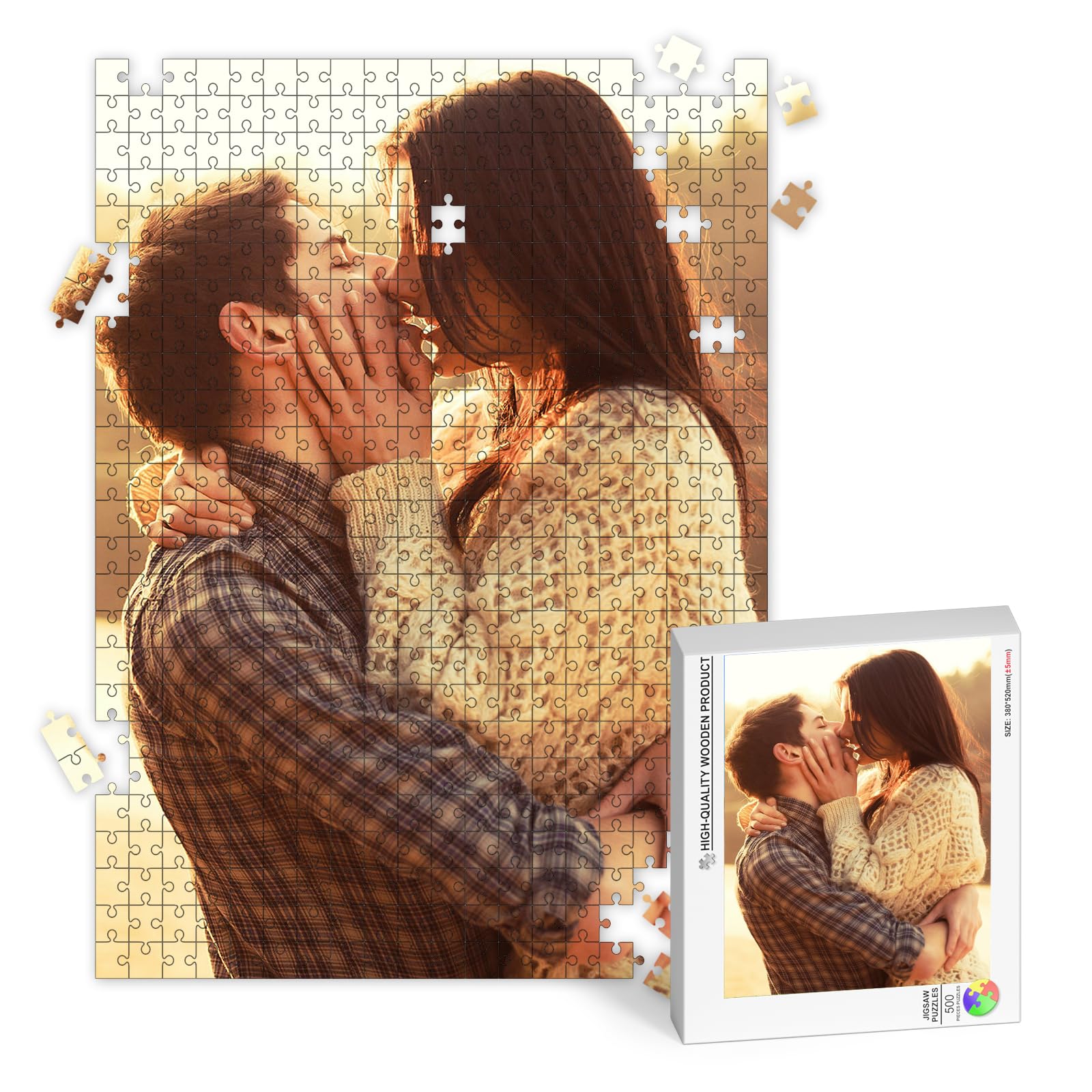 Custom Photo Puzzle 500 Pieces – Personalized Jigsaw From Your Pictures, Great Gift For Birthdays, Weddings & Holidays - View #12