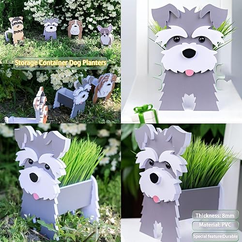 Miniatura 6 de Macetero para perros, maceta con forma de animal, macetas de jardín para suculentas de primera calidad, diseño lindo de perro, contenedor de