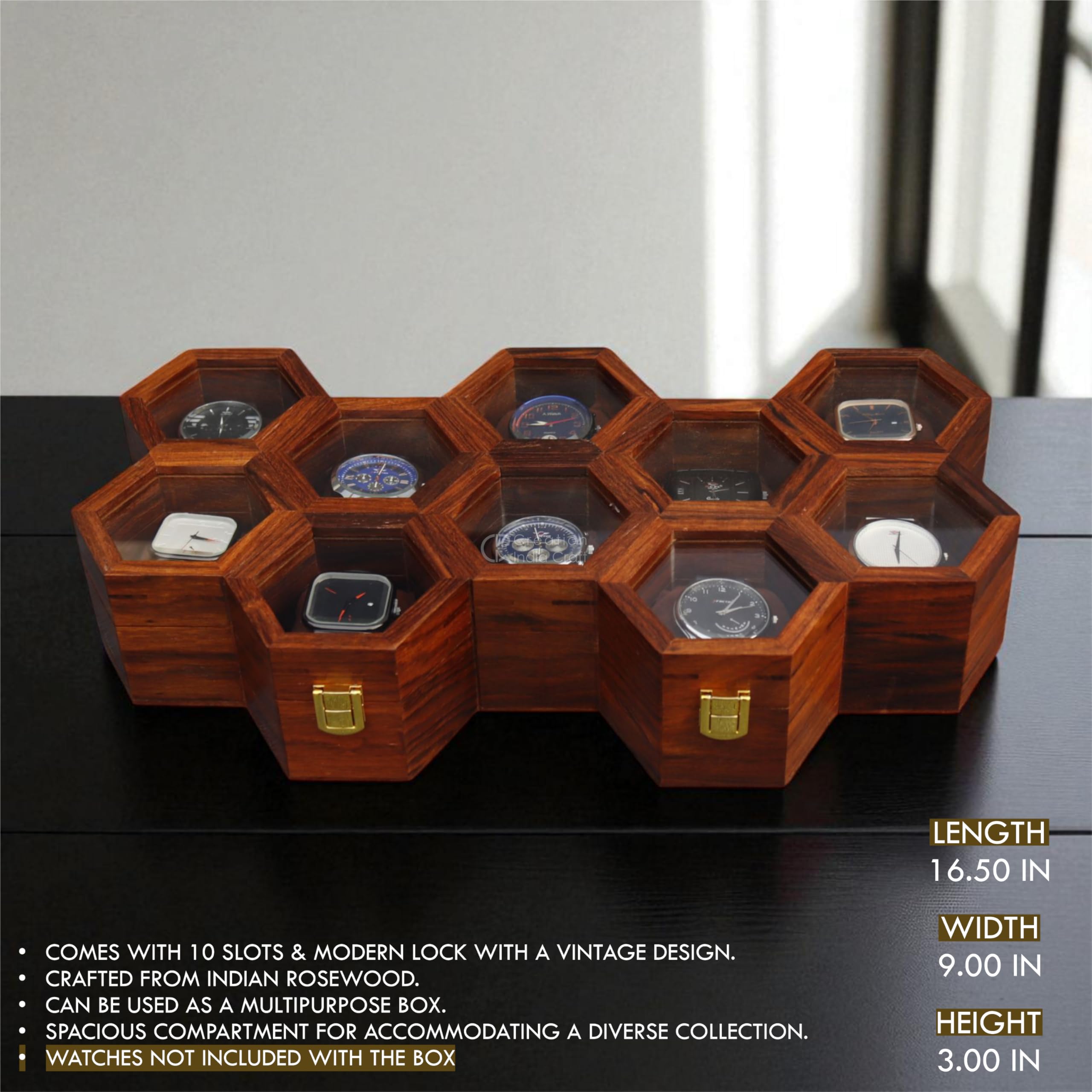 Vintage-Uhrenbox aus Holz für Herren, Uhren-Vitrine, Aufbewahrungs-Organizer, Schmuckschatulle für Frauen, Geschenk für Männer, antikes Holz, handgefertigte Kissen und