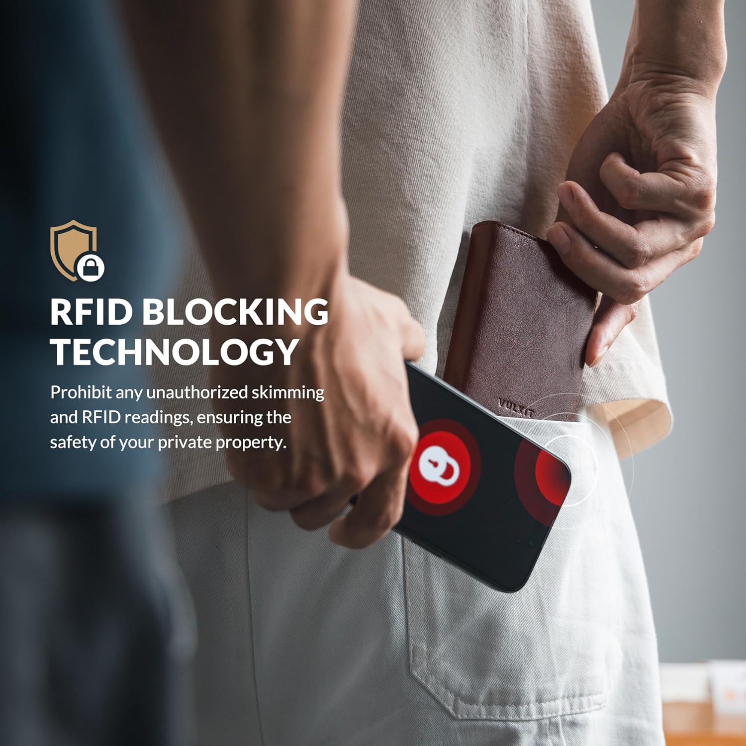 VULKIT Card Holder Wallet with Coin Pocket Magnetic Closure Pop Up Cards With ID Window Leather Wallet for Cash & Credit Cards | with Coin Pocket, Magnetic Closure, Pop Up Cards, With ID Window - Image 5