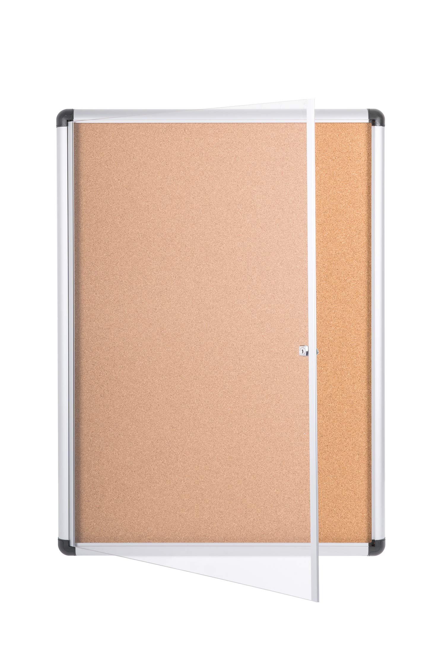 Bi-Office Enclore Extra - Vitrina de Interior de Corcho con Puerta de Acrílico y Cerradura, 723 x 984mm - 9x A4