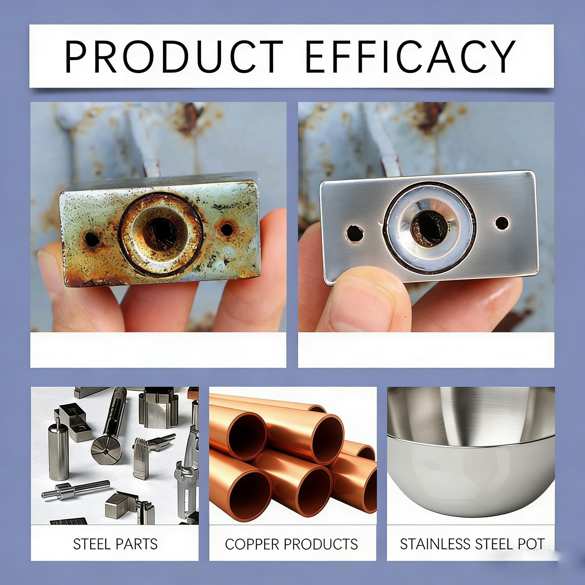 Rust Removal Spray - Highly Concentrated Rust Remover for Metal,Heavy Duty MetalRust Remover,Anti Rust Spray for Metal,Multipurpose Highly Effective AntiRust Converter Sprays for Steel & Iron — view 4