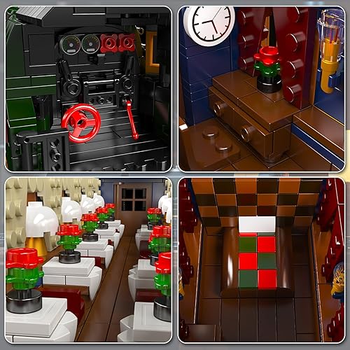 Miniatura 3 de Mould King Orient Express - Kit de construcción de tren de locomotora de vapor con iluminación LED, control remotoaplicación, juego de bloques de