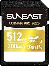 SUNEAST Ultimate Pro SDXC UHS-I V30 Card Max Read Speed 208MB/sS225 GOLD series 128GB 256GB 512GB U3 V30 C10 A2 RoHS CE FCC VCCI 5 Years (512, GB)