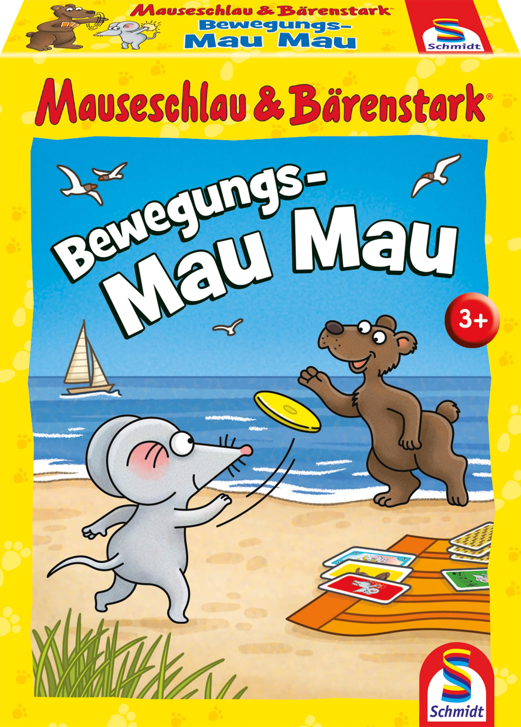 Schmidt Spiele 75058 Mauseschlau & Bärenstark, Bewegungs-Mau Mau, Children's Card Game