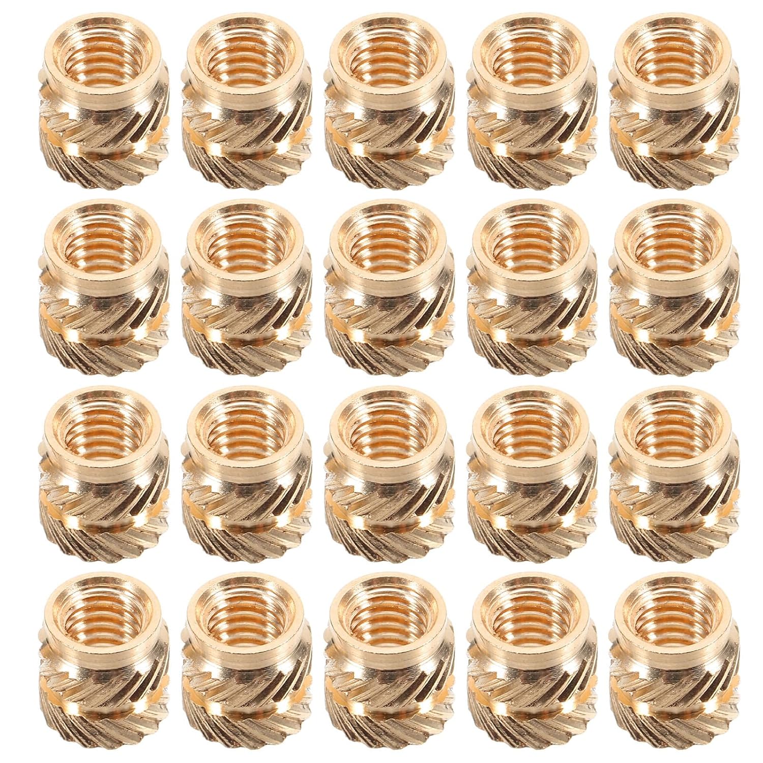 48pcs Heat Set Threaded Inserts M4 Precision Knurled Brass Nut Kit