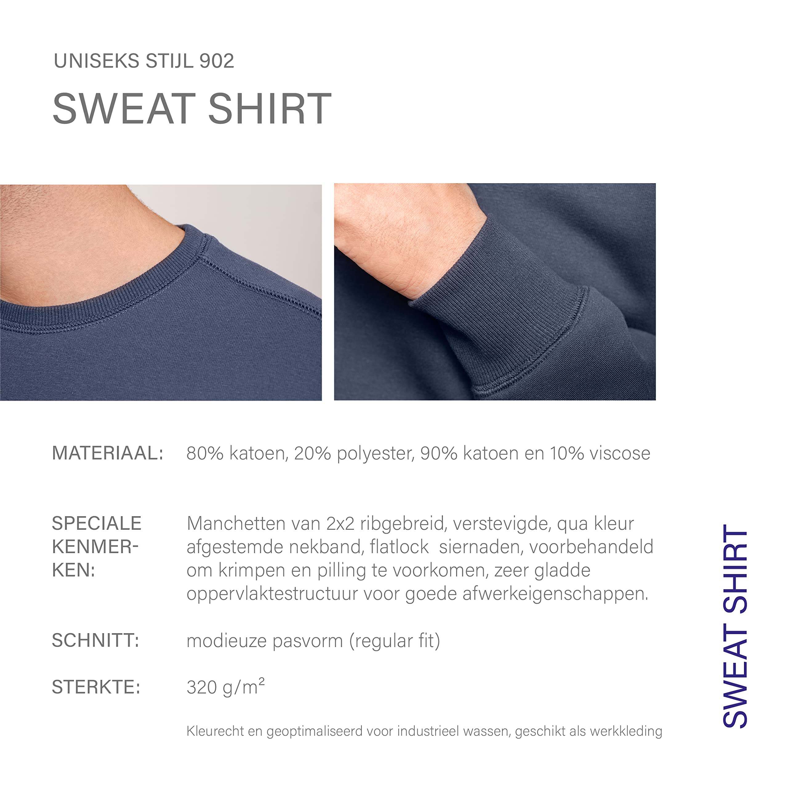 HRM Sweatshirt Unisexe, Bleu Royal, Taille L I Sweat-Shirt Premium Femmes et Hommes Lavable jusqu'à 60°C I Sweatshirt Basique I Pulls Femme et Homme I Vêtements de Travail Haut de Gamme et Durables