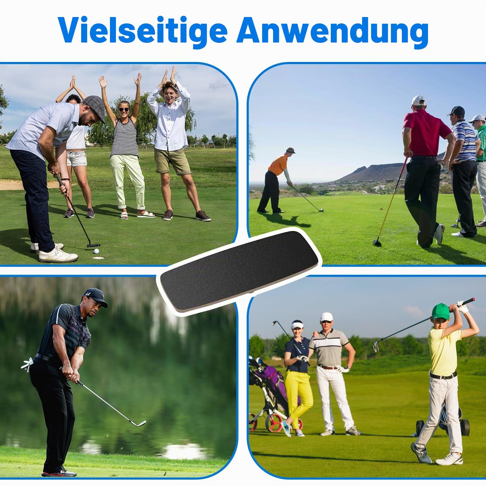Golf Balance Board, 1,8 cm Dick, 150 kg Tragkraft, Holz-Verbundmaterial mit Sandpapier-Oberfläche, akustisches Signal, Balancebrett Golf Trainer