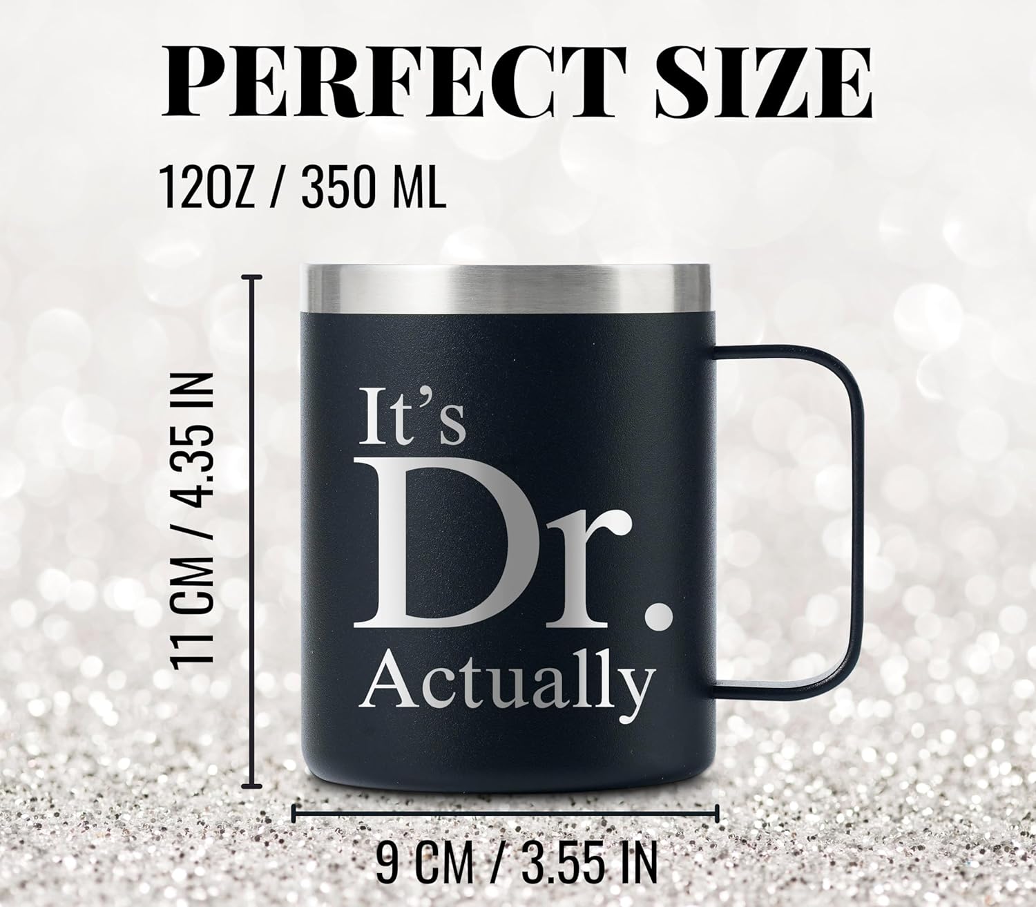 Onebttl Graduation Gifts For Men and Women, College Gifts for Degree, Master Degree and Doctor, Stainless Steel Insulated Coffee Mug - It's Dr Actually - Image 4
