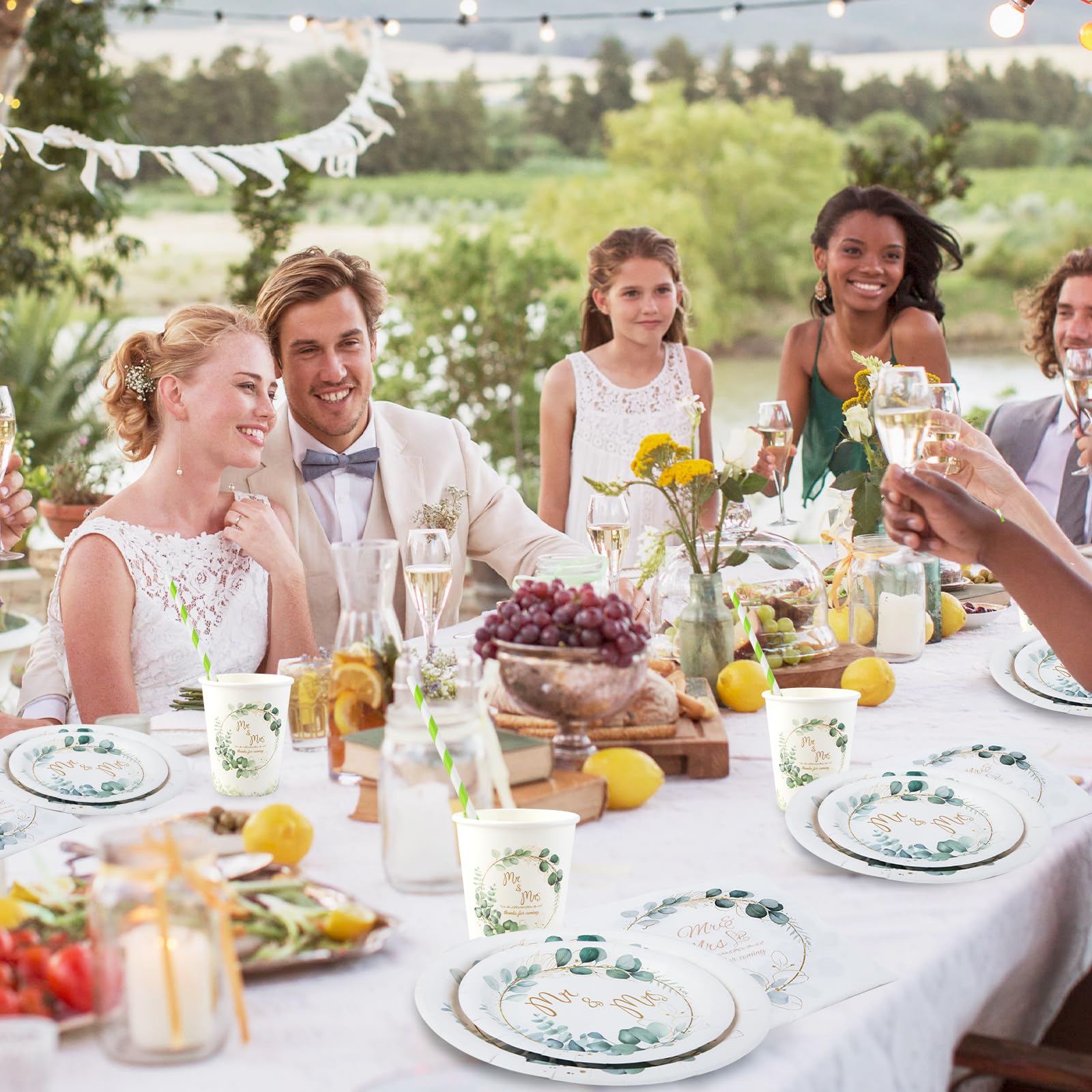 40-teiliges Set Florale Pappteller & Servietten – Für Geburtstag, Hochzeit, Picknick, Babyparty
