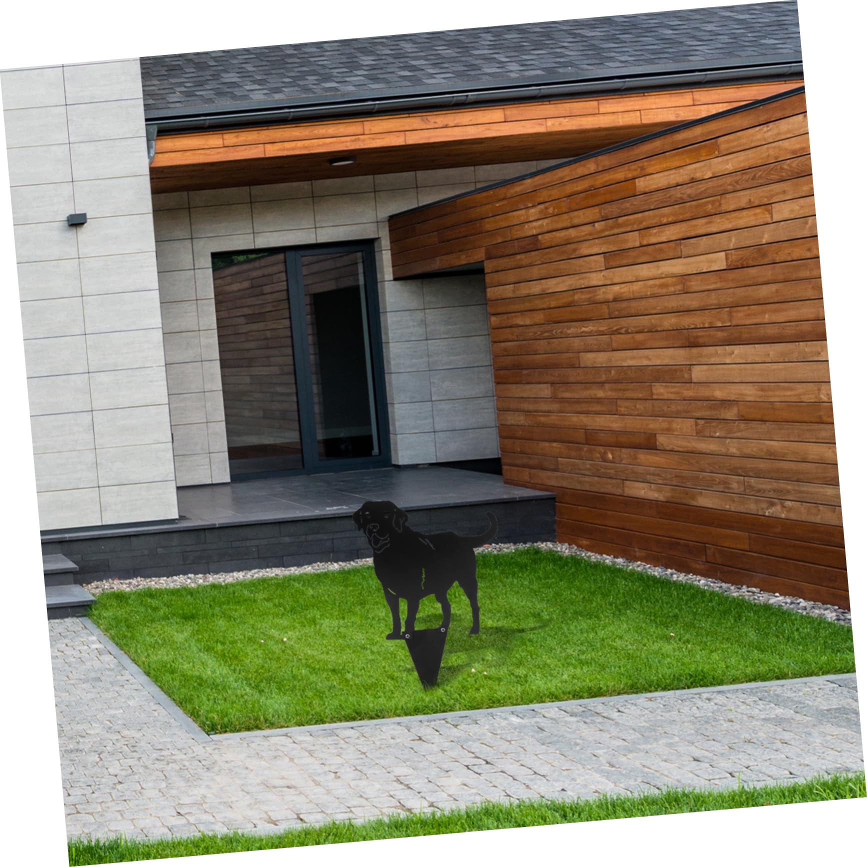 Labrador Hundepfahl Gartenpfahl aus Eisen Schwarzer Dekorativer Robust und Bruchfest Gartendeko für Hof und Rasen für Draußen