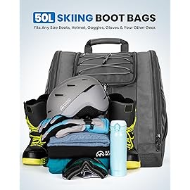 OutdoorMaster Boot Bag POLAR BEAR - 50L Ski Boots and Snowboard Boots Bag, Excellent for Travel with Waterproof Exterior & Bottom - for Men,Women and Youth - Gray