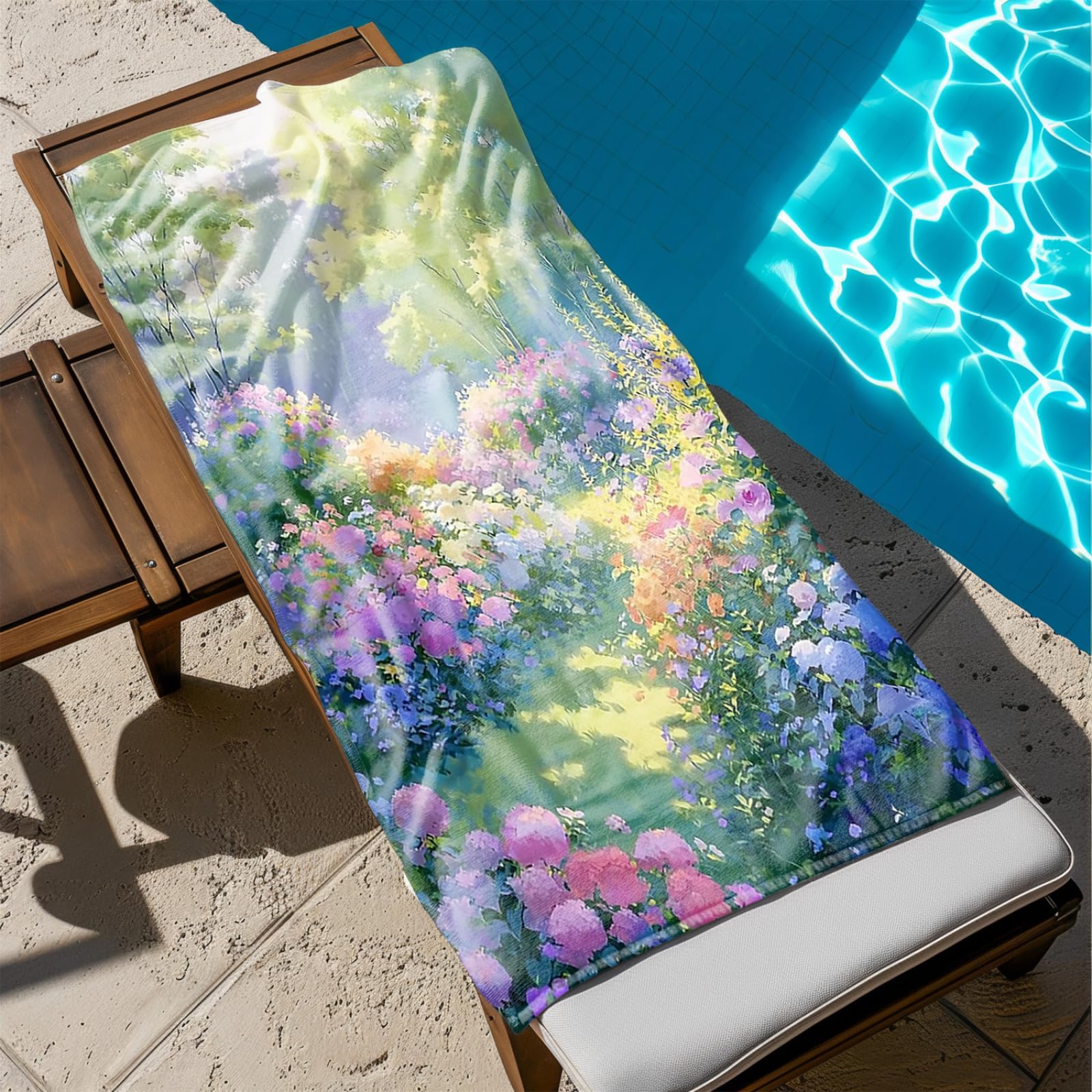 Generisch XXL Strandtuch Microfaser 180 X 90 Lila Gelb Blume Grün Strandhandtuch Groß Kompakt Und Sandfest Schnelltrocknend Reisehandtuch Für Den Strand Gym Travel Sauna