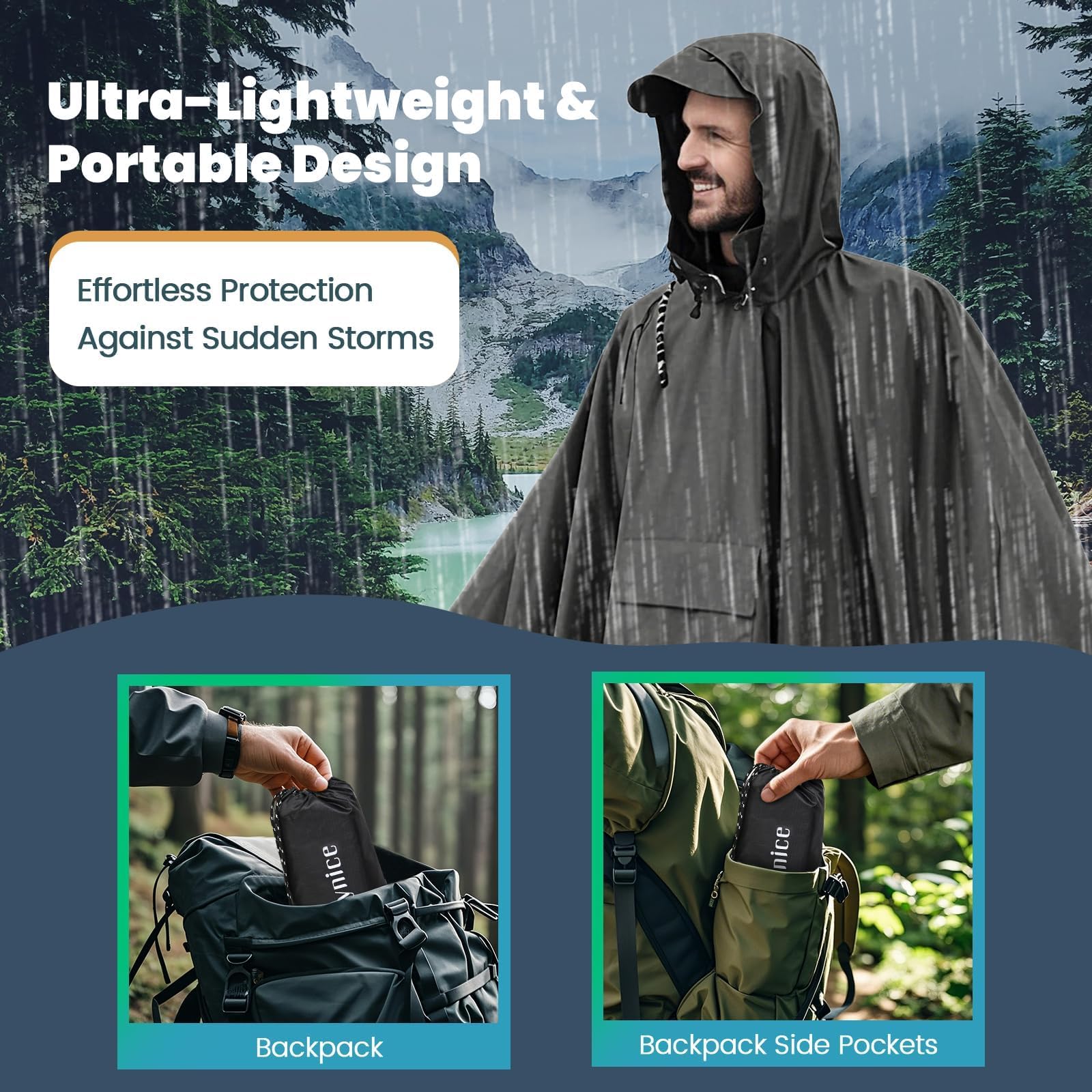 Poncho Pluie Impreméable pour camping randonnée pêche voyage