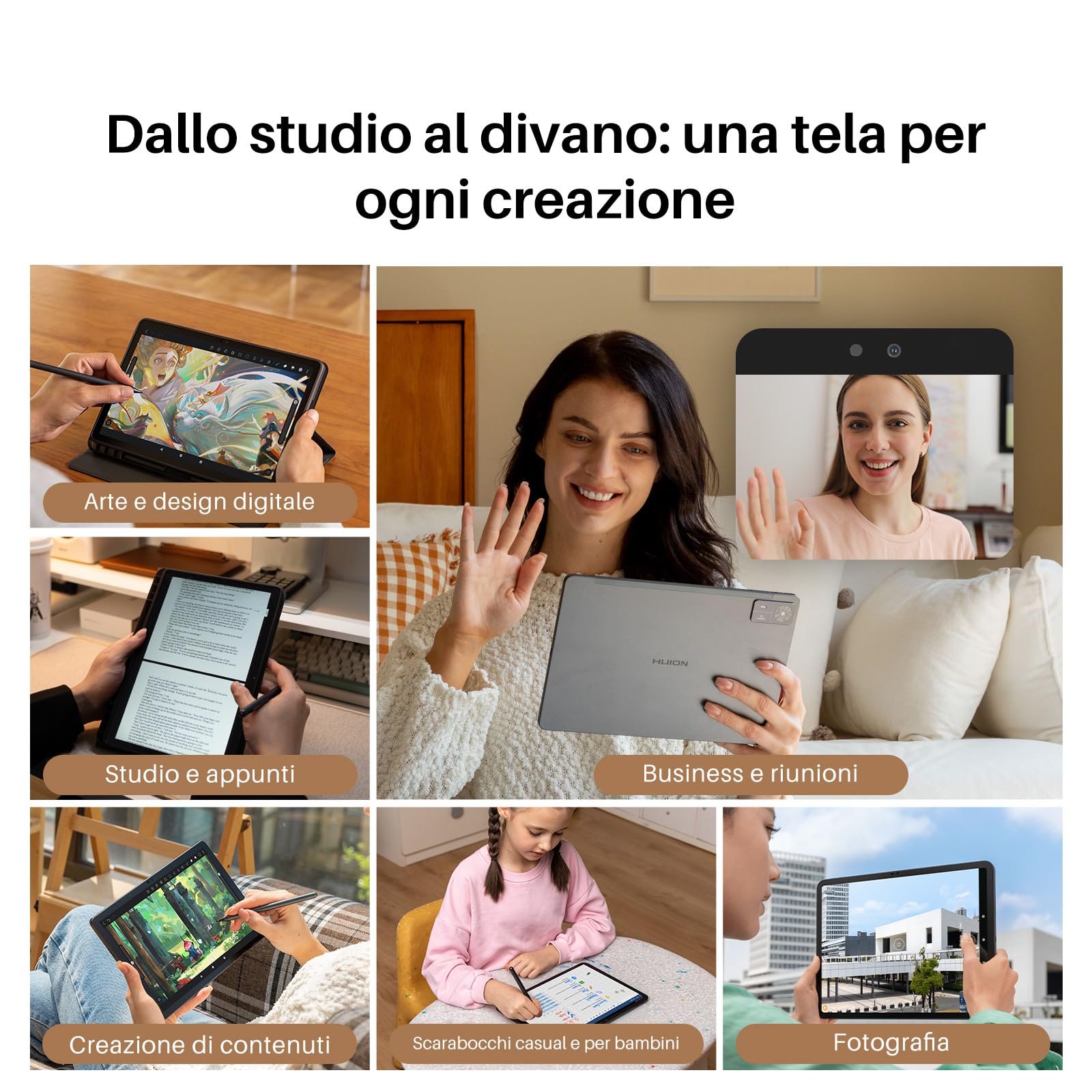 HUION Kamvas Slate 11 Tavoletta Grafica con Schermo 10.95" Autonoma, Android 14, 8GB+128GB, WiFi, Penna con Inclinazione 60°, 90Hz, 8000mAh, Per Disegnare, Creare e Lavorare