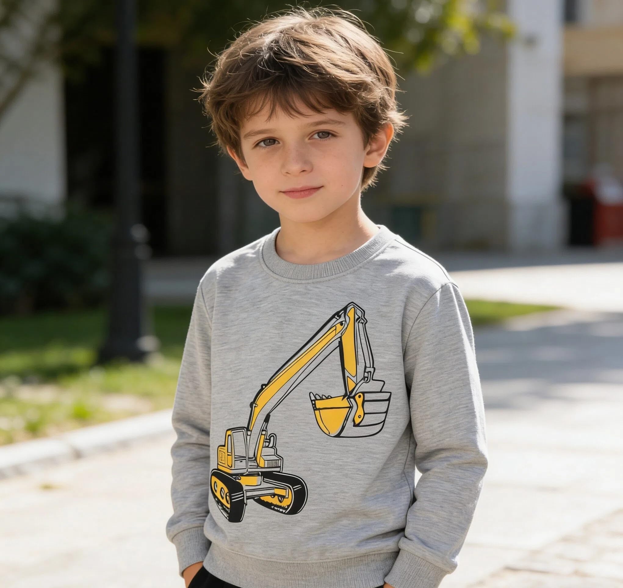 Sudaderas Niño Dinosaurio Algodón Pullover para Bebé Niño Cuello Redondo Sweatshirt Niño sin Capucha Otoño Invierno Ropa para Niños de 2-7 Años