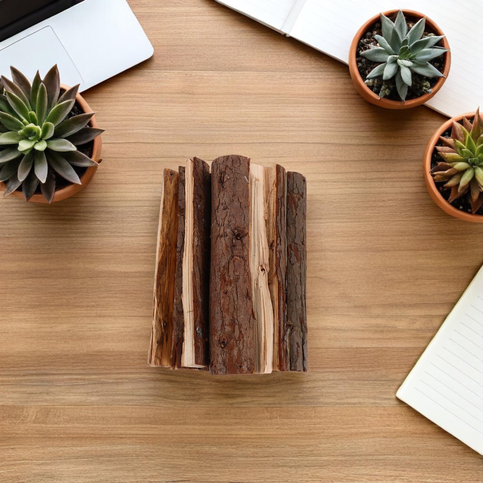 iplusmile Tronchi Decorativi in Legno Essiccato 22cm, Legna da Ardere Finta per Giardinaggio e Grigliate, Ceppi per Bracieri da Esterno, Set da 10 Pezzi per Patio e Spazi Interni