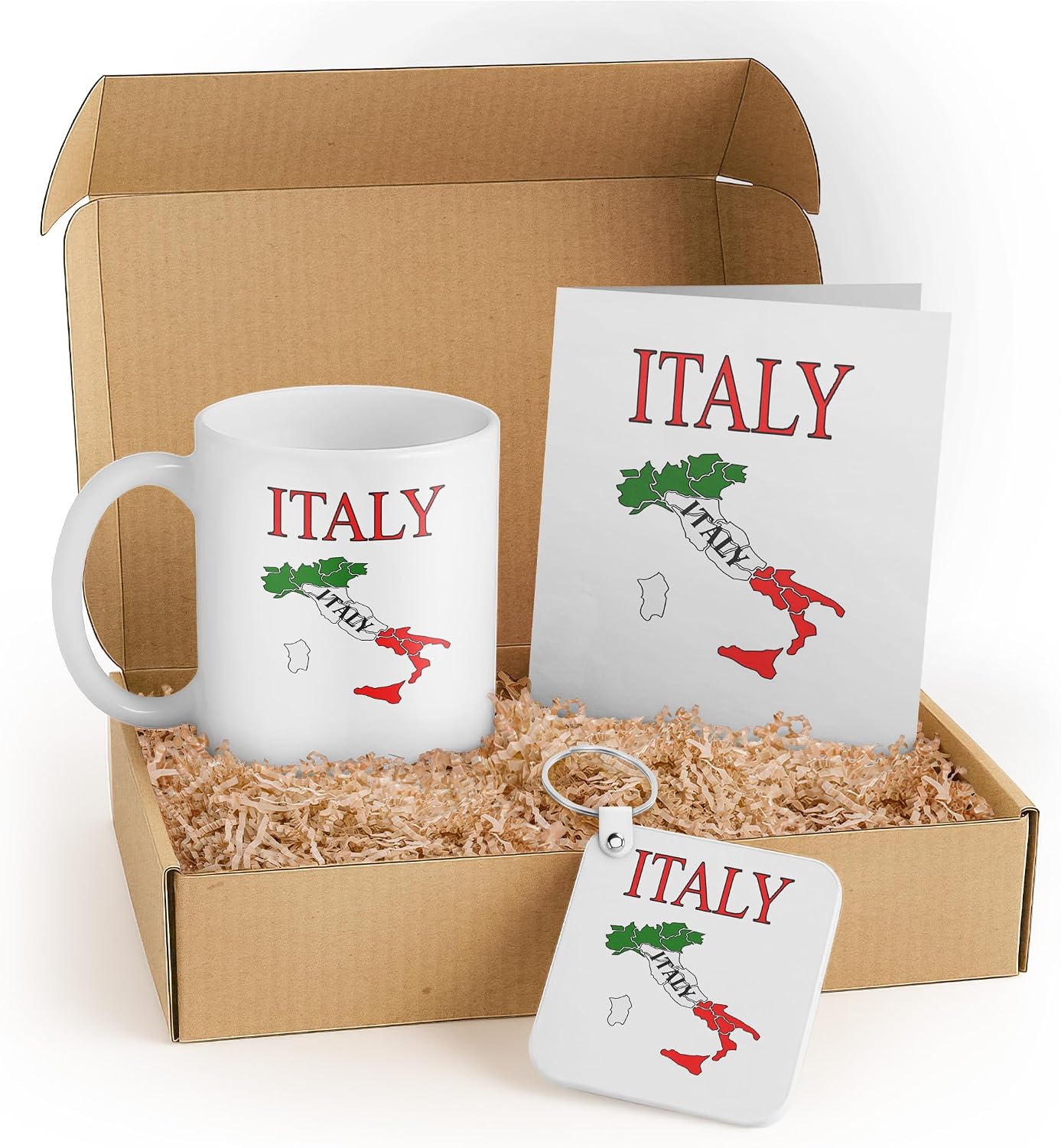3dRose Italy Themed Gift Set with Mug, Keychain, and Card - Perfect for Travel Enthusiasts and Cultural Celebrations