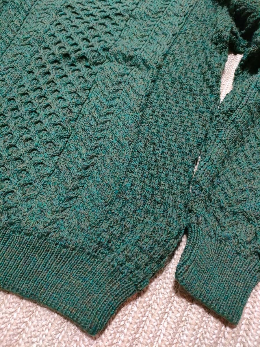 INVERALLAN ケーブル編み ニット セーター グリーン Amazon.co.jp: インバーアラン エディフィス別注 インバーアラン