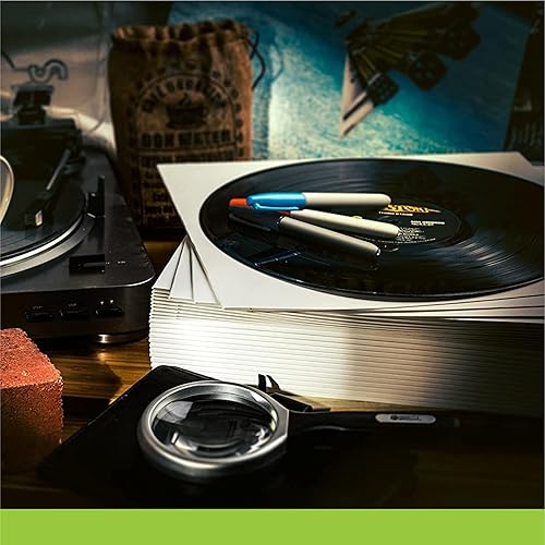 Vista 13 de TunePhonik Chaquetas de disco de vinilo LP de 12 pulgadas, revestimiento blanco con orificio central, paquete de 25