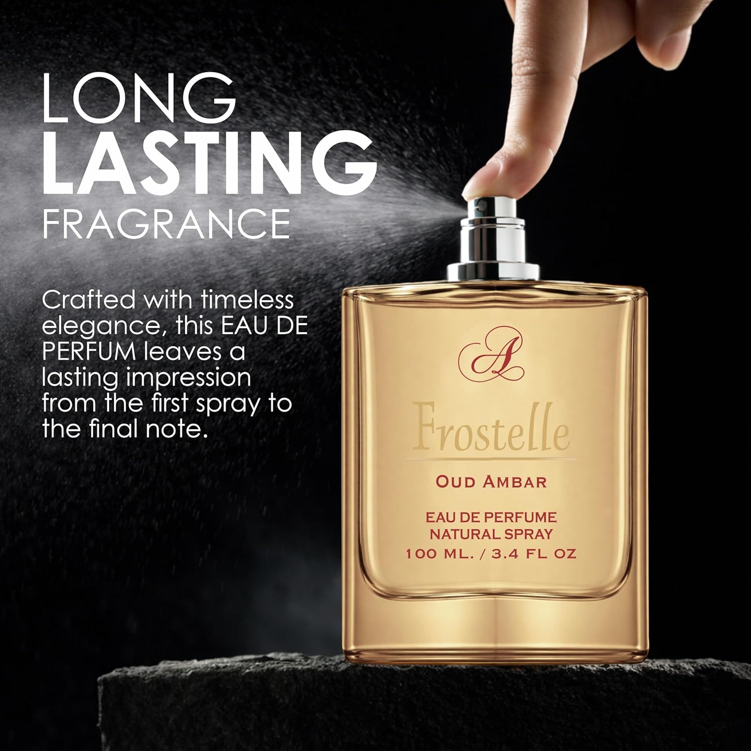 Oud Ambar Eau De Perfume Spray for Men & Women – Long Lasting Amber Oud Fragrance, Warm Woody Oriental Scent, Luxury Arabic Perfume EDP 3.4 Fl Oz / 100ml
