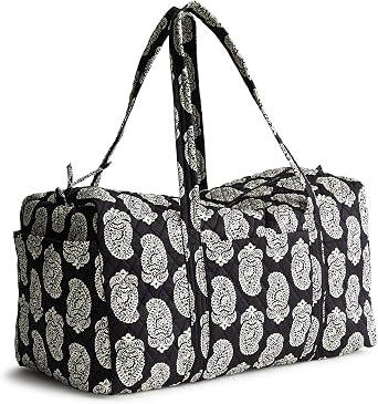 Vera Bradley Women's Large Original Duffel Bag-Premium Cotton Travel, Iconic Paisley Green Jacket, One Size