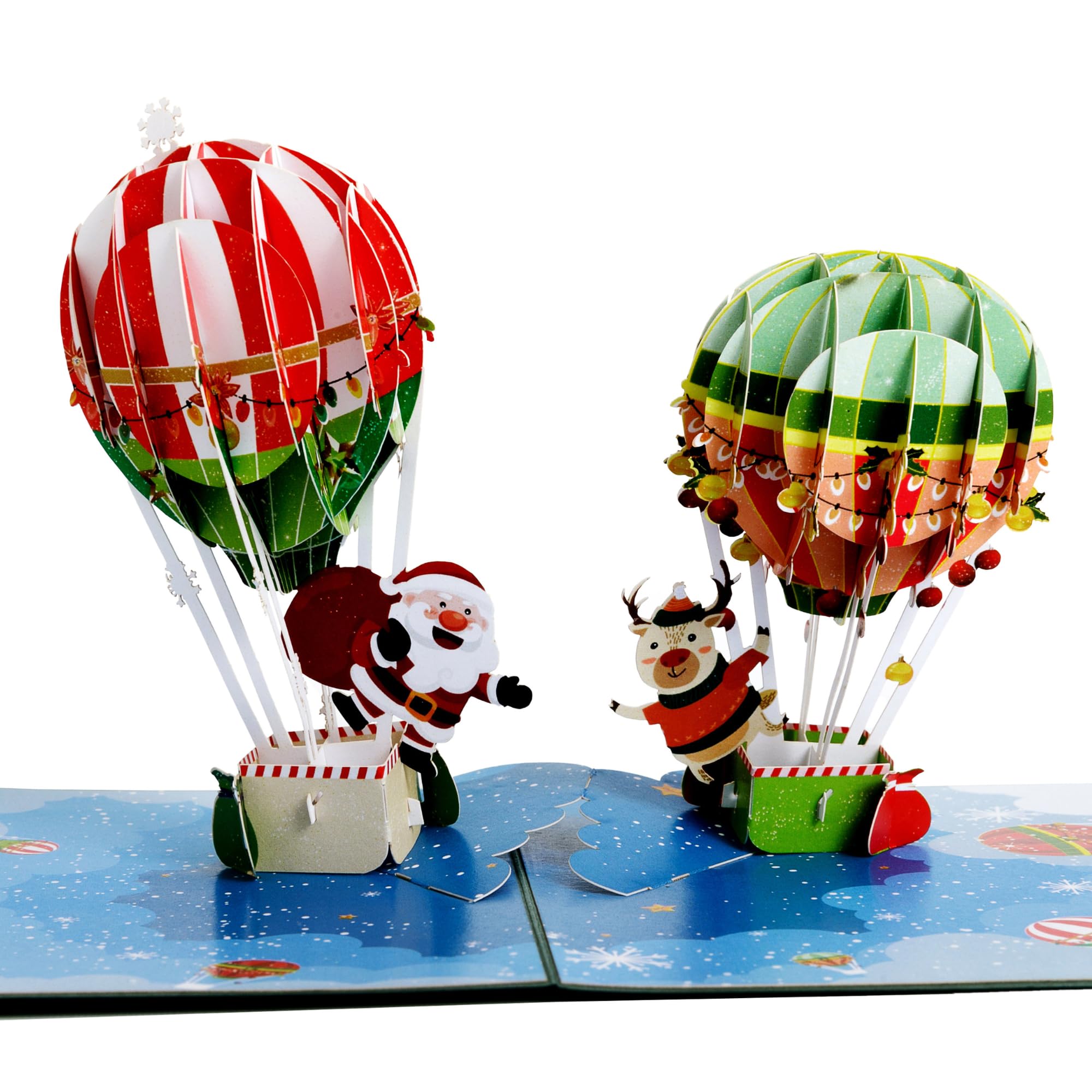 HAPPY GIFTERS Santa Claus Air Baloon Pop Up Cards - 3D Greeting Pop Up Cards - Xmas Gifts Pop Up Card - Christmas Cards For Family Members - Niece and Nephew Christmas Card โ image 1