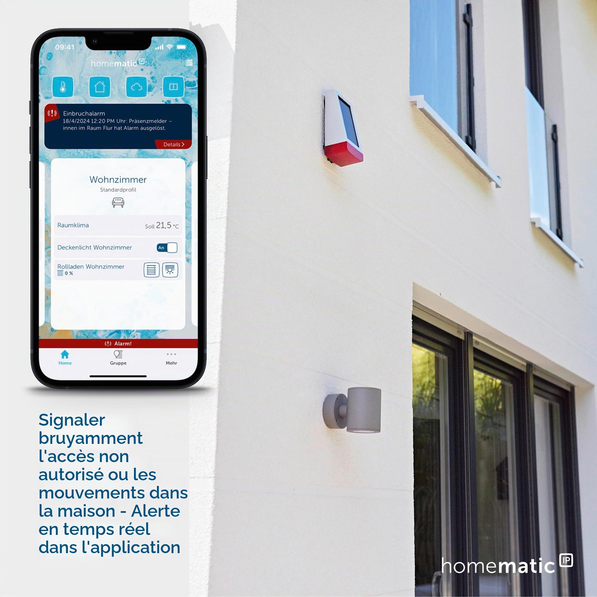 Homematic IP Sirène d’Alarme, Maison Connectée – Extérieur