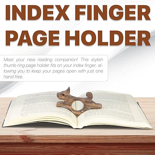 Miniatura 5 de Soporte para páginas de libros de perro de nogal - Soporte de madera con acabado liso para lectores, amantes de los libros y regalos literarios
