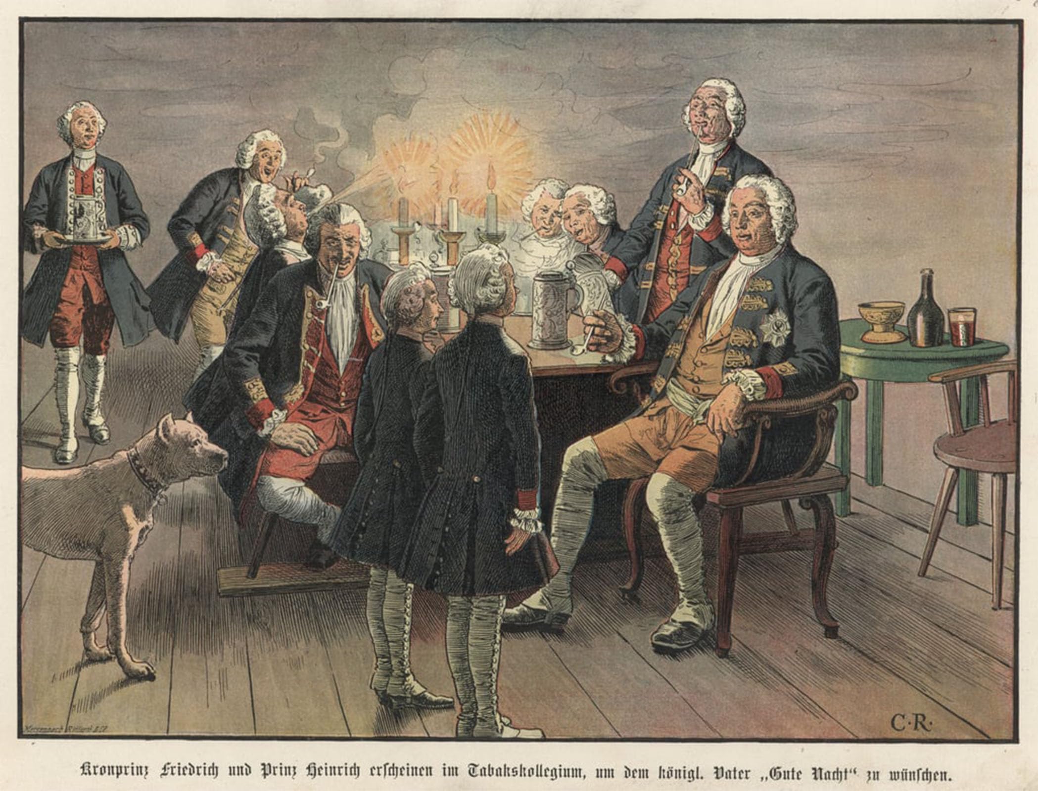 ARTXLXXBN Famous Painting Canvas Artwork Graffiti Print Crown Frederick and Henry of Prussia Wishing Their Father the King Goodnight by Carl Rochling Portrait Canvas Image for Home Decor 60x90cm