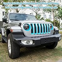 Vista 8 de Insertos de malla de parrilla frontal y cubierta de faros para Jeep Wrangler JL JLU Sport & Sport S solamente 2018-2023 Accesorios exteriores