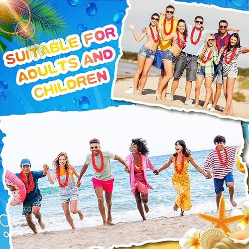 Miniatura 38 de 24 collares hawaianos Leis con flores tropicales Lei floral Luau decoraciones de fiesta hawaiana Luau collares de flores hawaianas Luau guirnalda