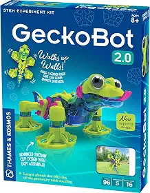 Thames & Kosmos GeckoBot 2.0, lagartixa robótica de escalada de parede, kit experimental STEM para crianças, recursos de aprendizagem para física, diversão científica para crianças a partir de 8 anos