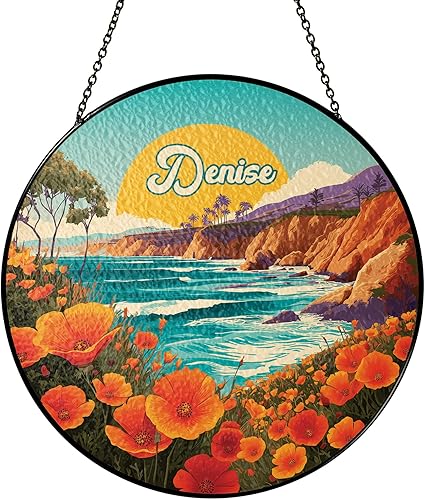Miniatura 9 de Retro Boombox Suncatcher with Custom Name, Vintage Style Music Sun Catcher for Windows, Personalized Sunset Scene Window Hanging, Gifts for Music
