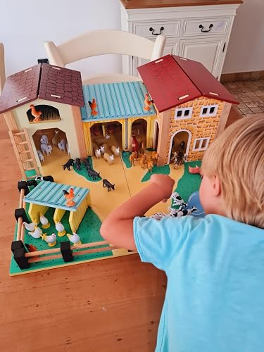 Le Toy Van - TV417 - Holzscheunen-Lernspiel für Kinder AB 3 Jahren, Montessori-Spielzeug, abnehmbares Dach, große zu öffnende Doppeltür, funktionierende Magnetwinde, magnetischer Heuballen