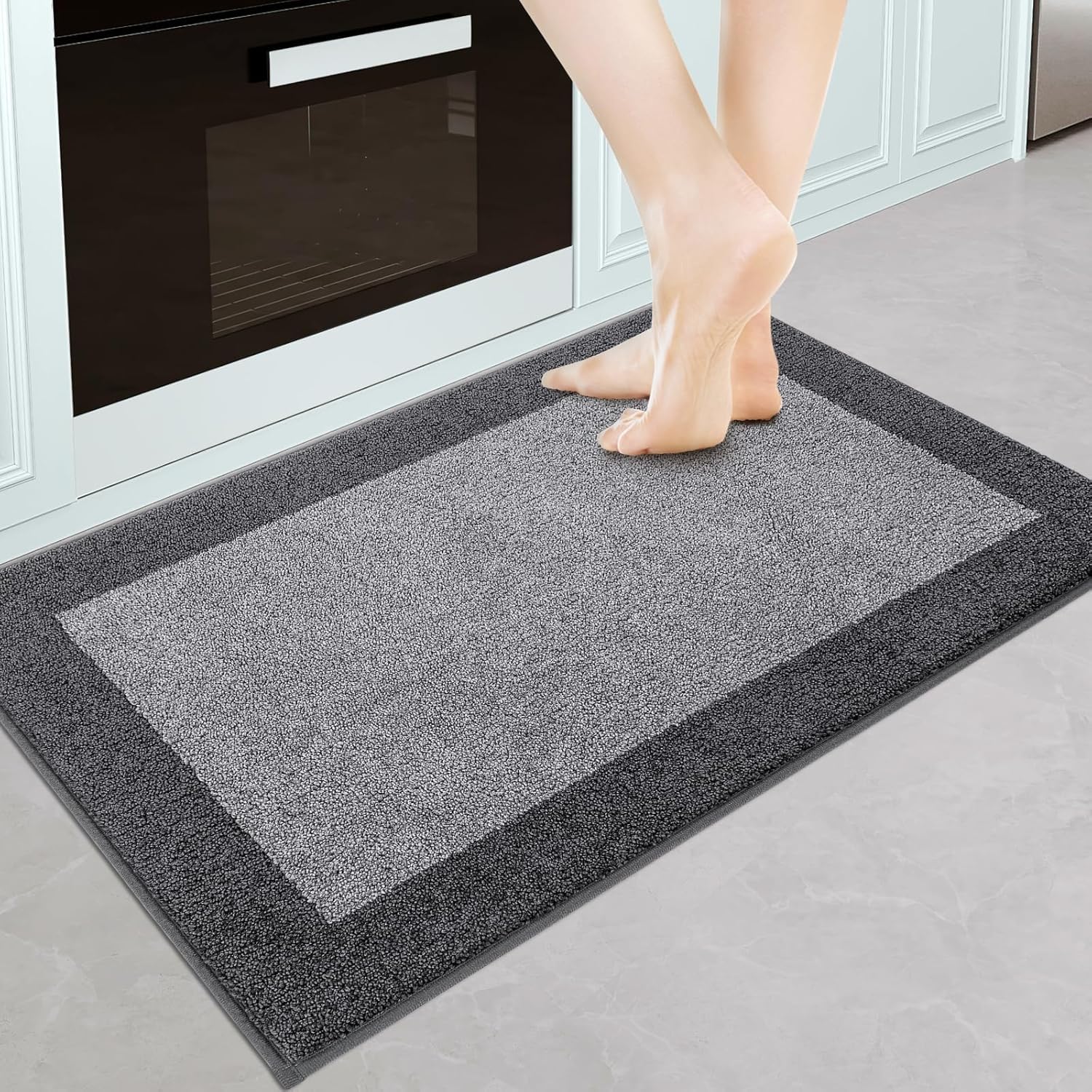 DOMUSTEX Waschbar Teppich Läufer, Eingangsteppich, Schmutzfangmatte Innen, rutschfeste Fussmatte für Küche, Schlafzimmer, Flur
