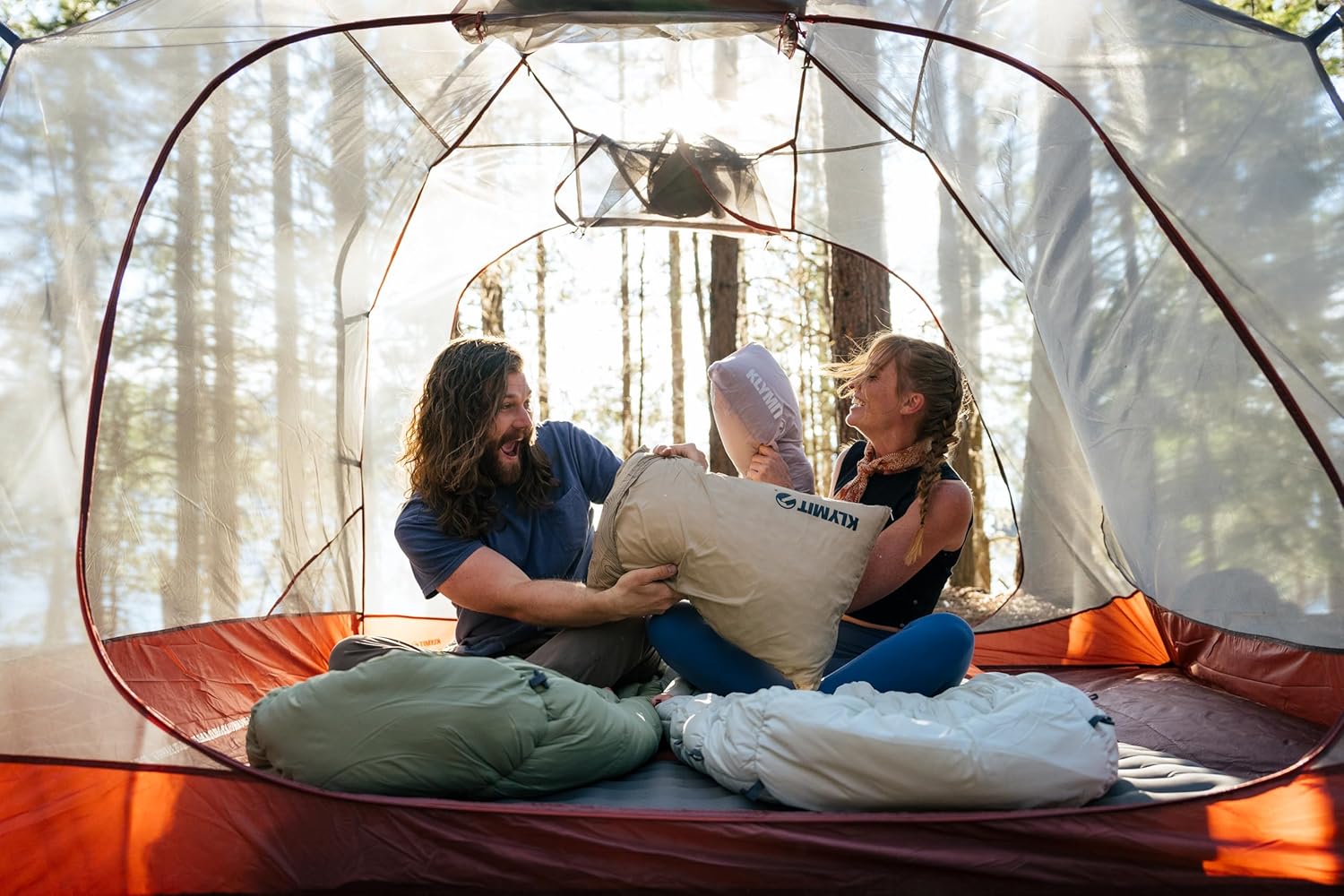 KLYMIT Drift Camping Pillow | Lightweight, Travel Head Rest for Sleep Filled with Shredded Memory Foam, Reversible Outer Cover for Extended Use, Regular Size — Tan - Image 9