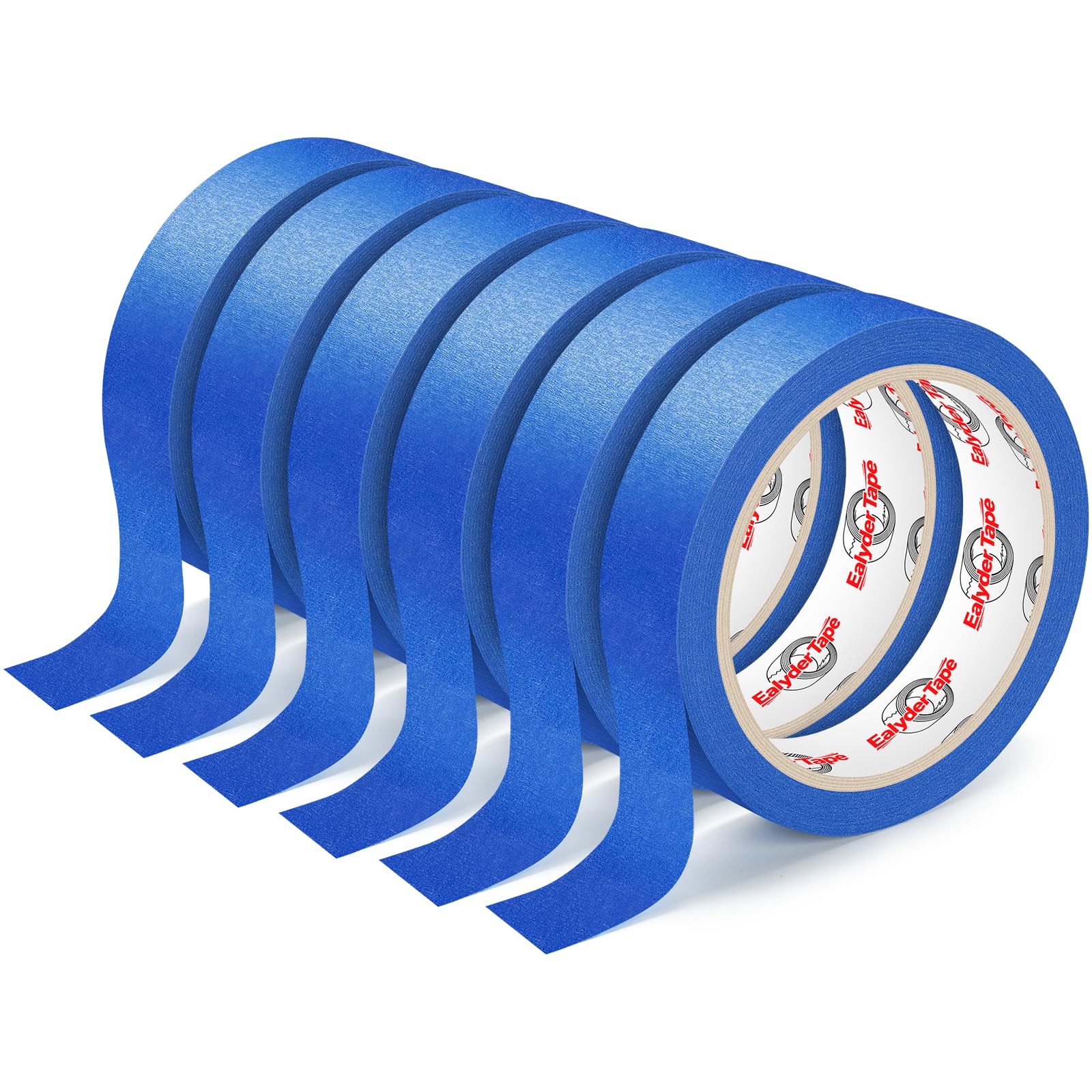 Ealyder Tape 6 Rolls Blue Painters Tape, 24mm x 20m Premium Masking Tape, Paint Tape for Multi-Purpose, Painting, DIY Crafts Protects Surfaces, Easy Removal, Total 120m