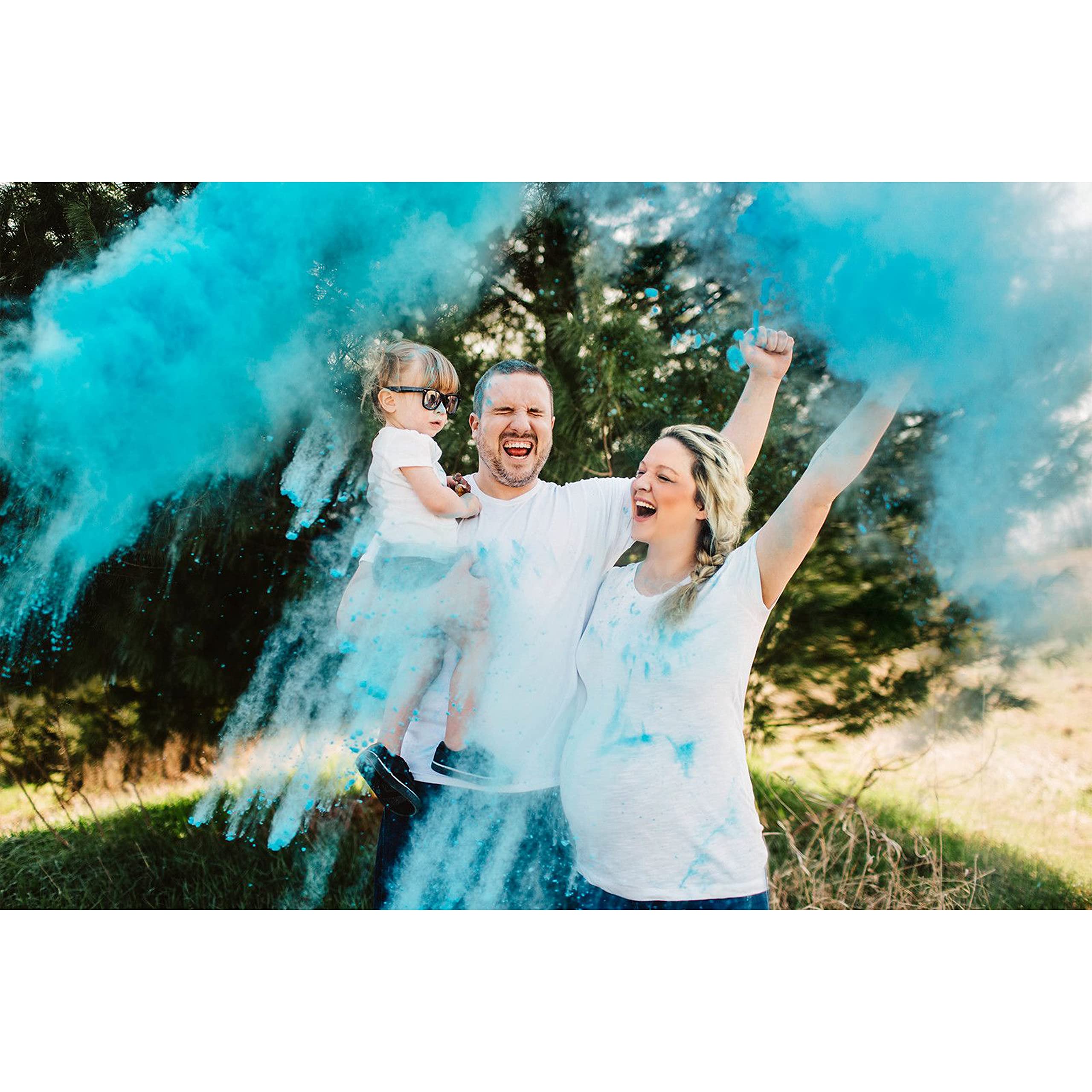 POLVO HOLI - Confezione Baby Shower 4 buste da 100gr - Rivela il Sesso del bebè. (Blu)