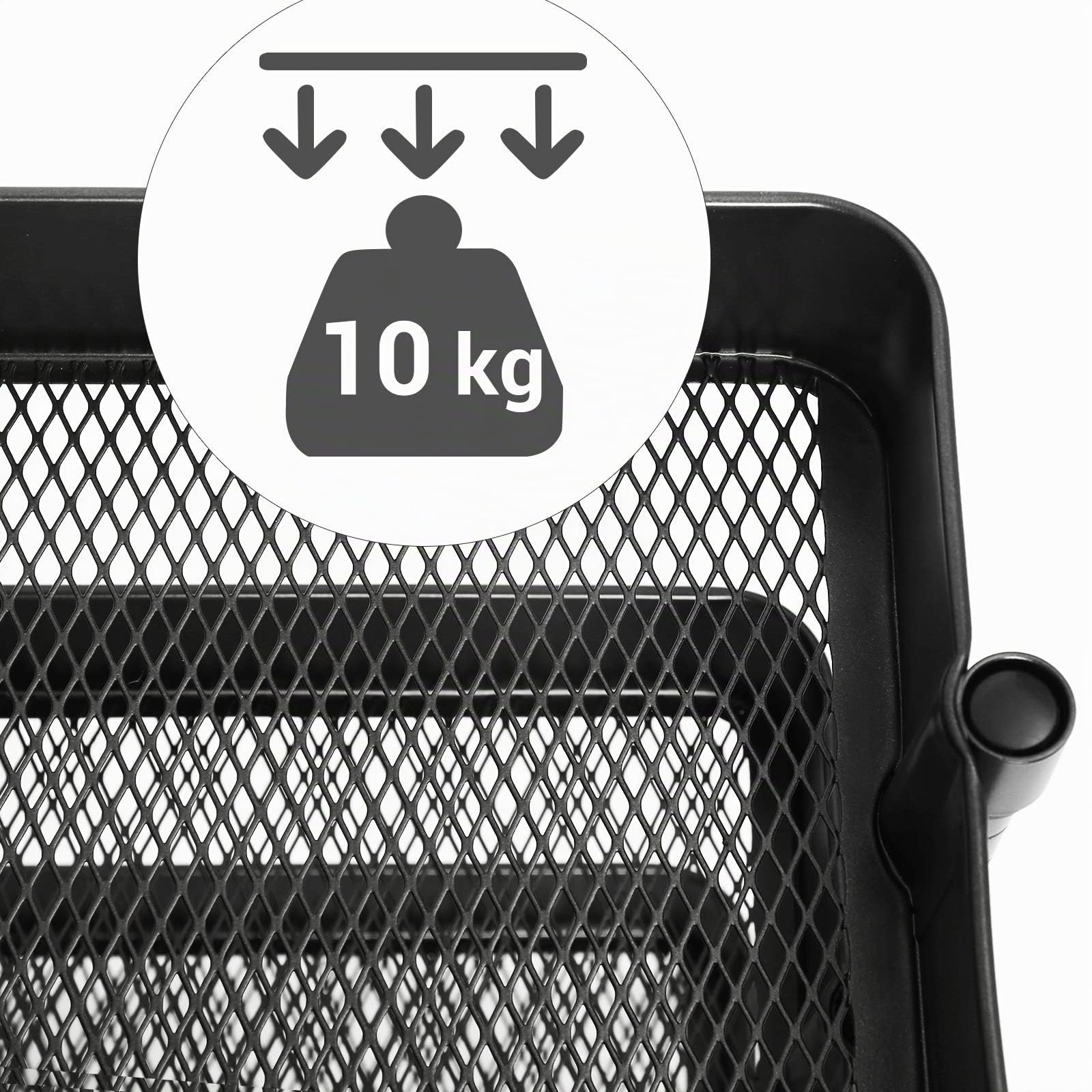 SONGMICS Carro de Almacenamiento de 3 Niveles, Estantería con Ruedas, con Estantes Ajustables en Altura, con 2 Frenos, Montaje Sencillo, para Baño, Cocina, Oficina, Negro BSC60B | Estantes Ajustables en Altura, con 2 Frenos, Montaje Sencillo, para Baño, C