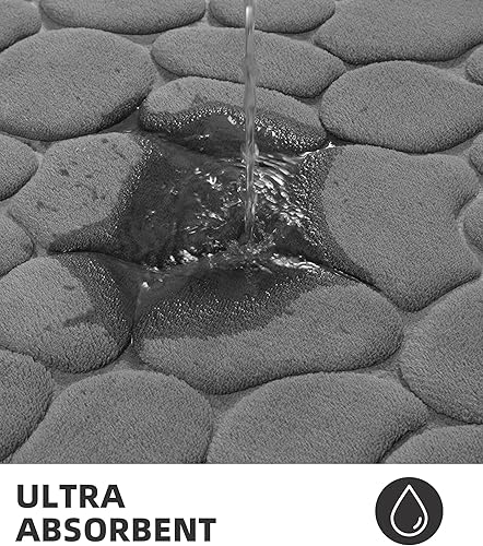 Miniatura 3 de YIHOUSE Alfombra de espuma viscoelástica, tapetes de baño de adoquines, súper absorbentes de agua, lavables a máquina, para pasillo, dormitorio,