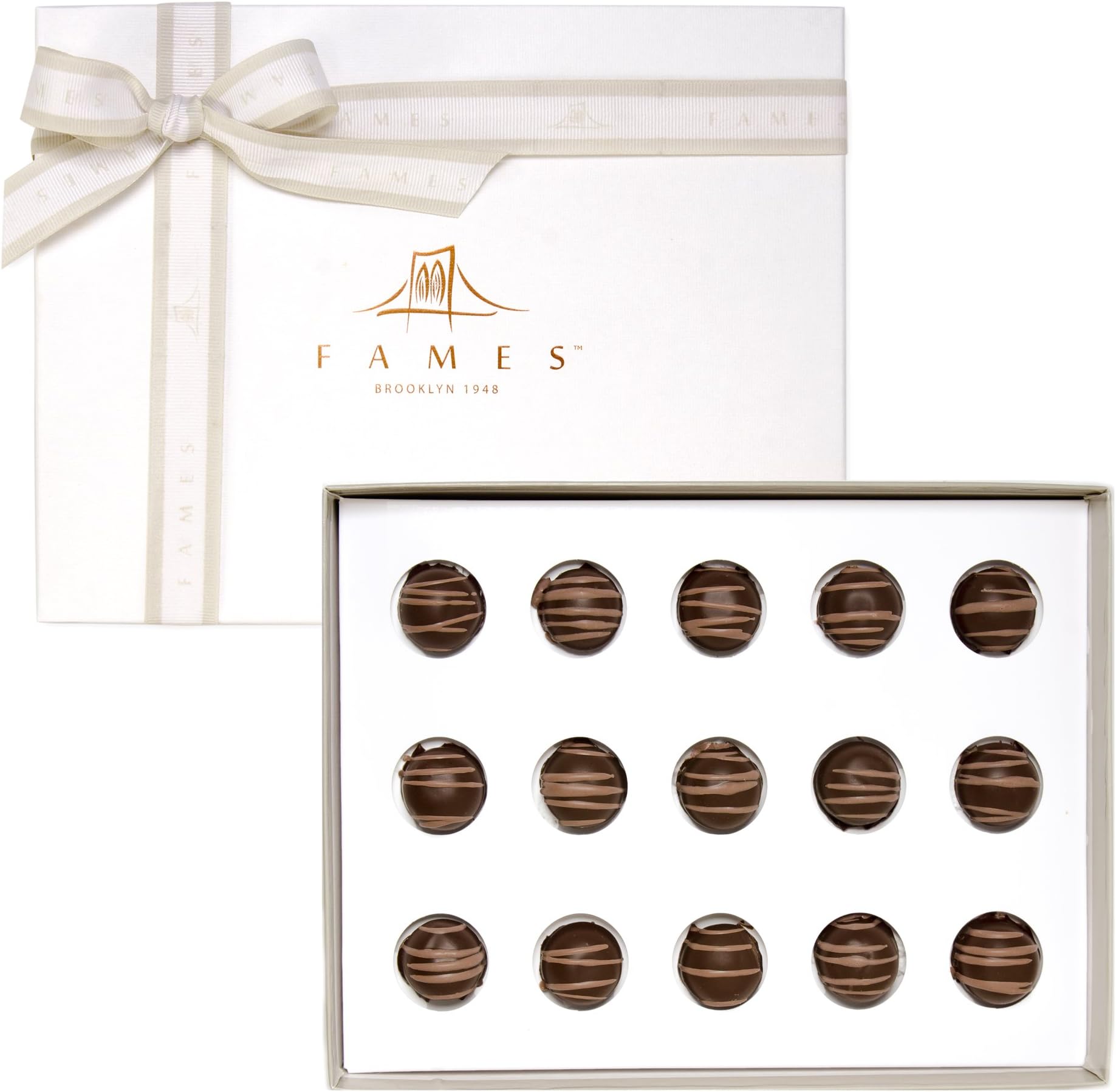 Fames Chocolates Premium Kosher Chocolate Covered Gourmet Gift Box - Dark Chocolate Nut Truffles Gift Box - Great Surprise Bring Home Food for Chocolate Lovers Sweet Treats - Thank You Gift Baskets, Mothers Day Gifts - (Hazelnut Choco Covered)