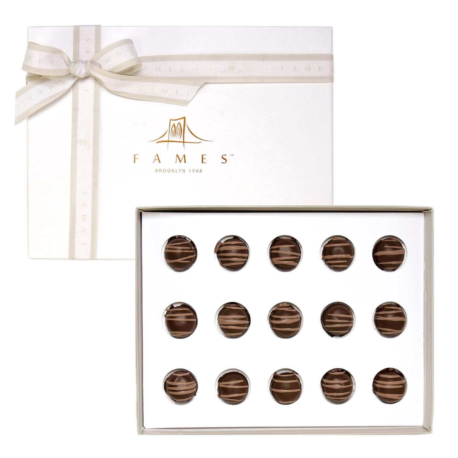 Fames Chocolates Premium Kosher Chocolate Covered Gourmet Gift Box - Dark Chocolate Nut Truffles Gift Box - Great Surprise Bring Home Food for Chocolate Lovers Sweet Treats - Thank You Gift Baskets, Mothers Day Gifts - (Hazelnut Choco Covered)