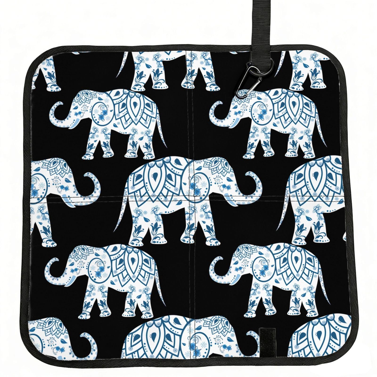 DIEzig Elephant Printed Compact Foldable Sitting Pad Oxford Base, Portable Cushion for Fishing Sports Events