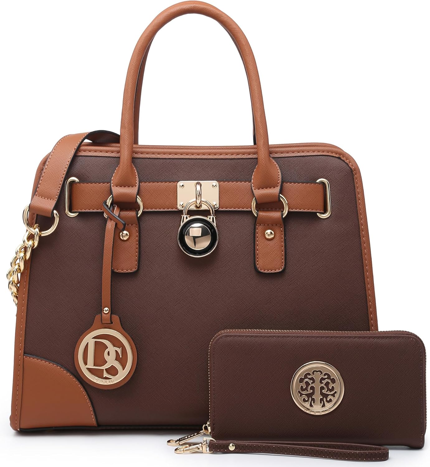 Dasein Women Handbags Top Handle Satchel Purse Shoulder Bag Hobo Bag Work Bag Set 2pcs